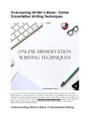 Overcoming Writer's Block: Online Dissertation Writing Techniques