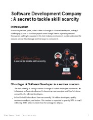 Software Development Company : A secret to tackle skill scarcity