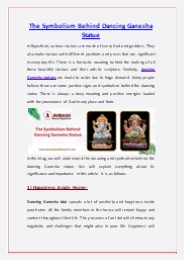 The Symbolism Behind Dancing Ganesha Statue
