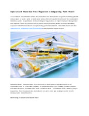 Medical Waste Disposal Regulations