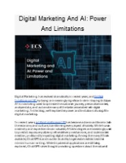 Digital Marketing and AI: Power and Limitations