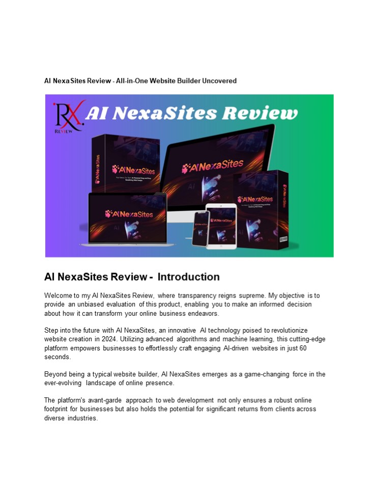 AI NexaSites Review - All-in-One Website Builder Uncovered