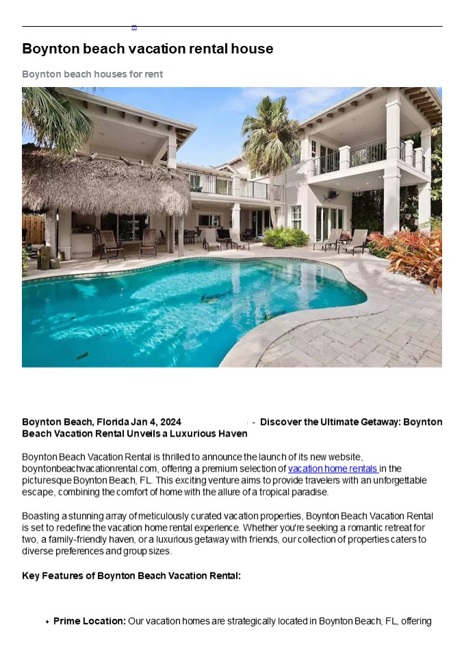 boynton beach vacation rental - boyntonbeachvacationrental.com