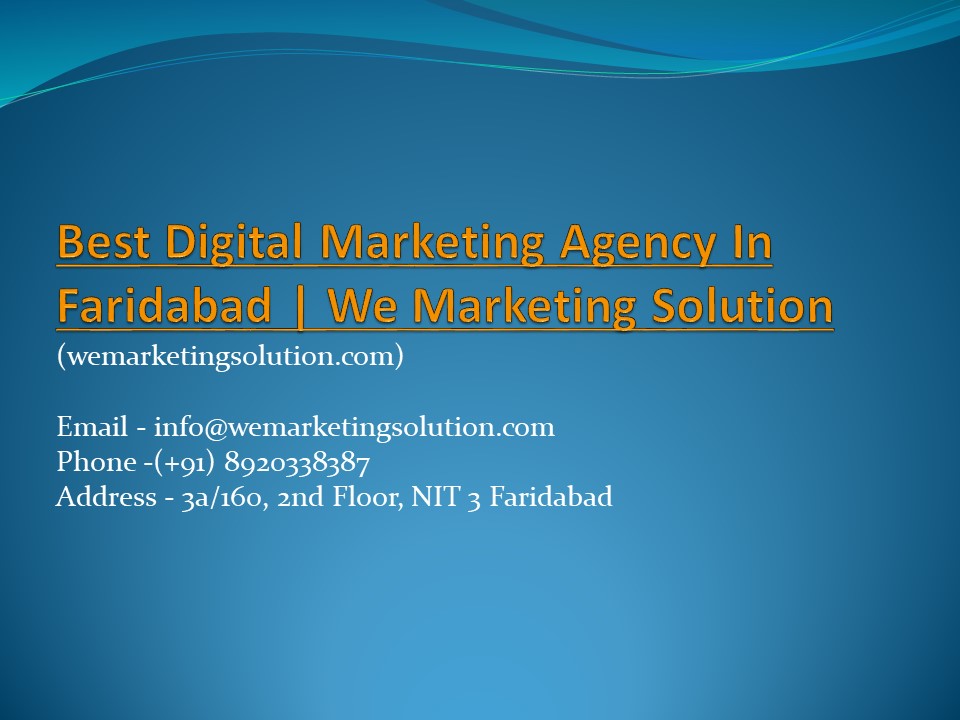 Social Media Agency In Faridabad | We Marketing Solution