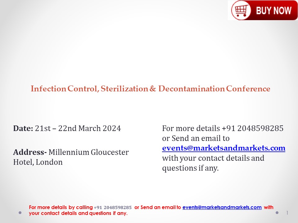 Infection Control, Sterilization & Decontamination Conference | Millennium Gloucester Hotel, London