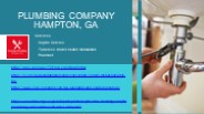 Plumbing Company Hampton, GA