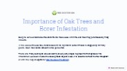 Importance of Oak Trees and Borer Infestation