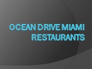 Top 10 Restaurants on Ocean Drive
