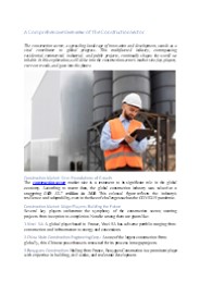 A Comprehensive Overview of the Construction Sector