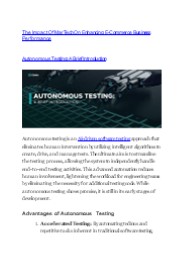 Autonomous Testing: A Brief Introduction