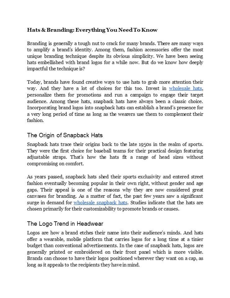 Hats & Branding Everything You Need To Know