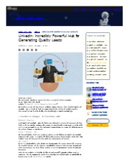 LinkedIn: Incredibly Powerful Hub for Generating Quality Leads