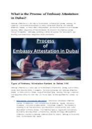 What is the Process of Embassy Attestation in Dubai?