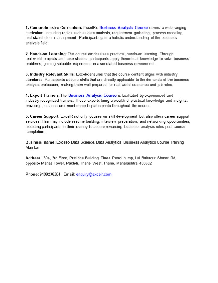 Business Analysis Course