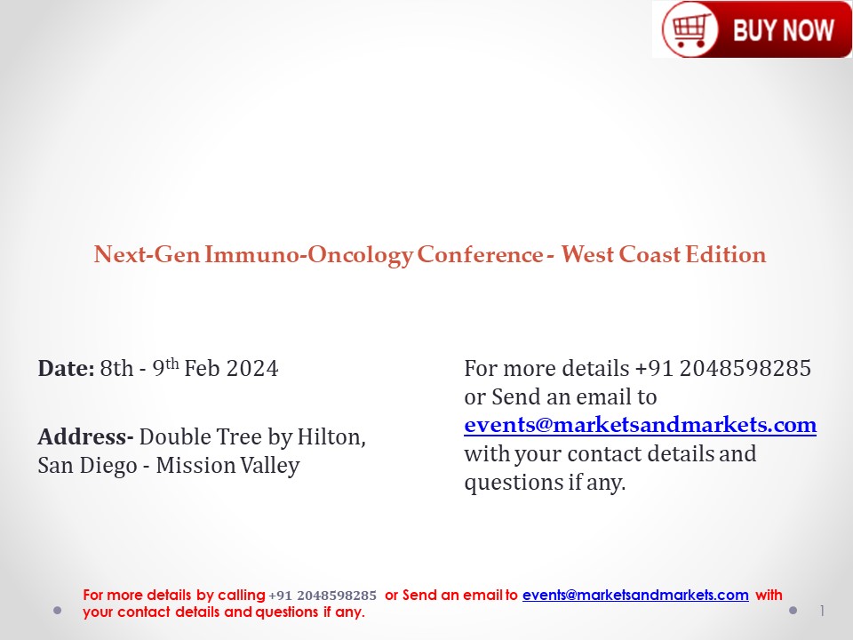 (Conference) 2024 Next-Gen Immuno-Oncology - West Coast Edition