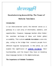 Revolutionizing Accessibility: The Power of Website Translators