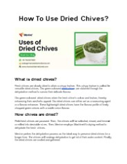 How To Use Dried Chives?
