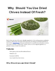 Why Should You Use Dried Chives Instead Of Fresh?