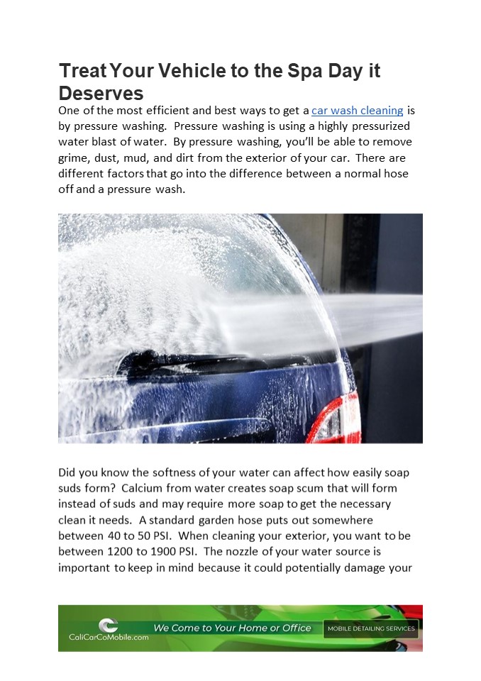 Treat Your Vehicle to the Spa Day it Deserves