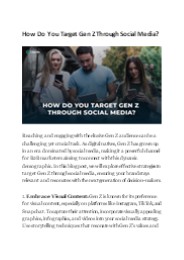 How Do You Target Gen Z Through Social Media?