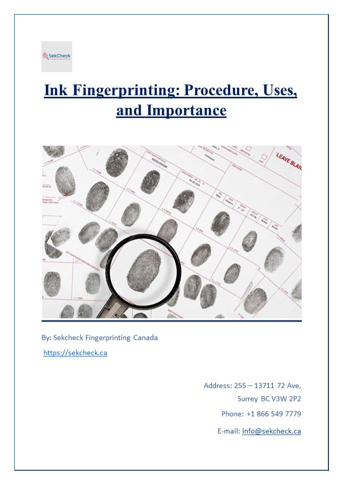 Ink Fingerprinting- Procedure, Uses, and Importance