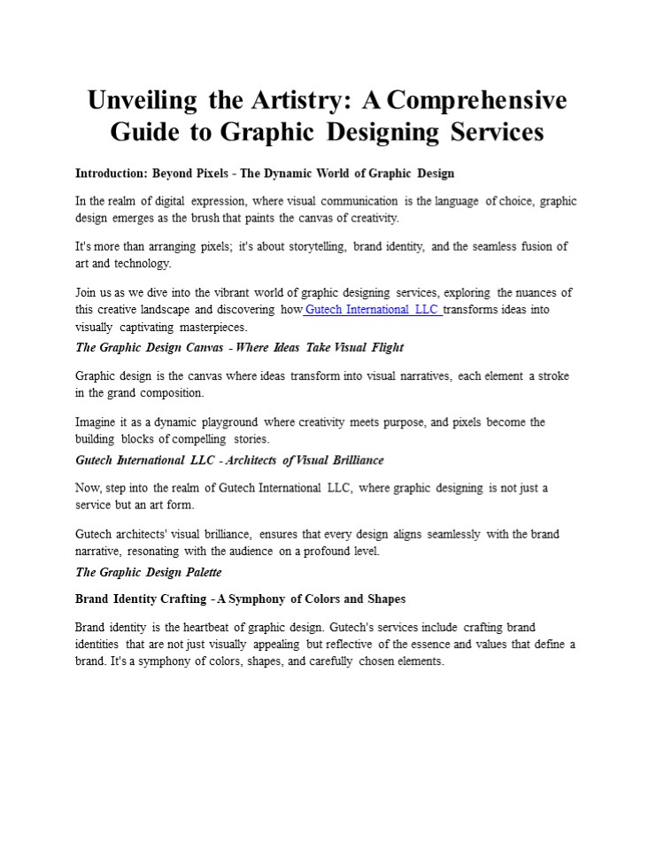 Unveiling the Artistry: A Comprehensive Guide to Graphic Designing Services