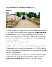 Wedding Flowers Services in Lexington, MA
