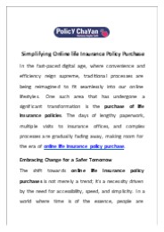 Simplifying Online life Insurance Policy Purchase