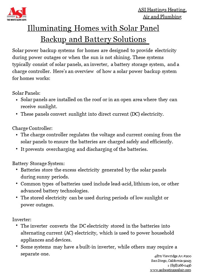 Illuminating Homes with Solar Panel Backup and Battery Solutions