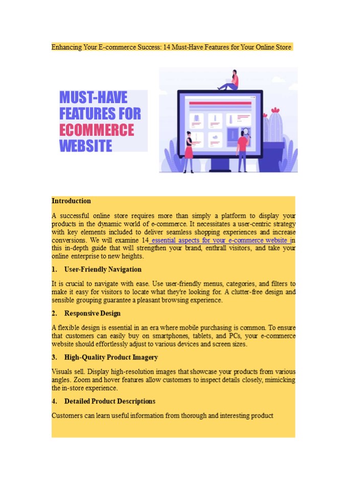 Optimize Your Store: 14 Must-Have E-commerce Features Unveiled