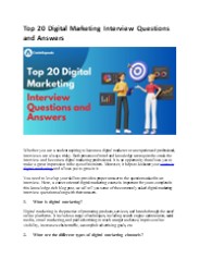 Top 20 Digital Marketing Interview Questions and Answers