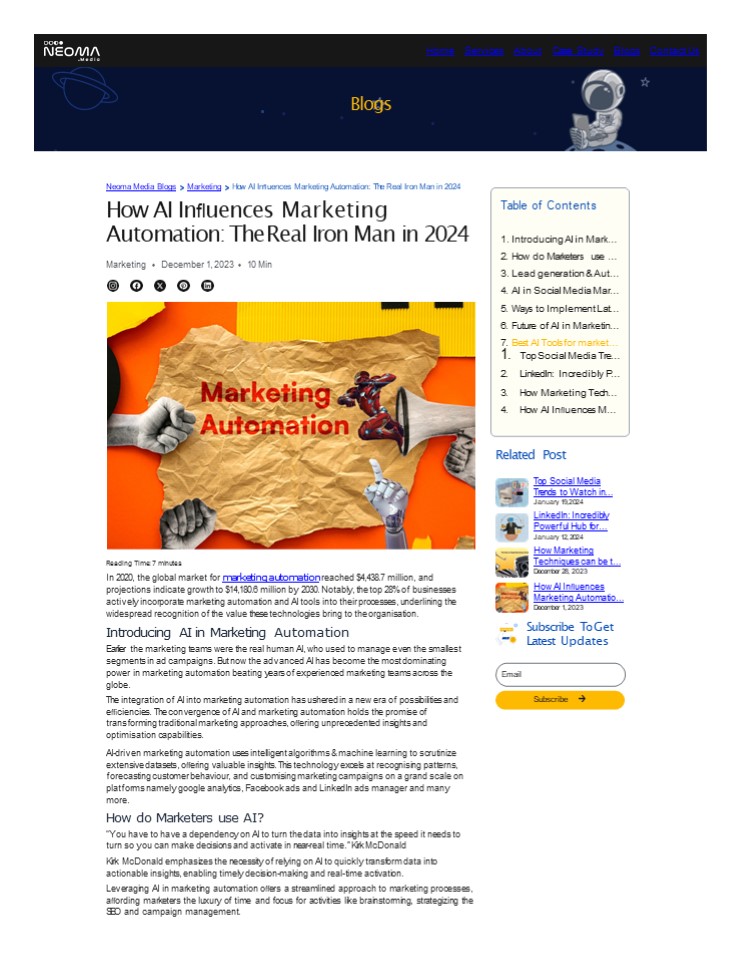 Artificial Intelligence In Digital Marketing: Automation Tools, Future Trends, Latest AI Technology