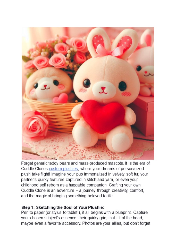 Crafting Cuddle Clones: Custom Plush Toys