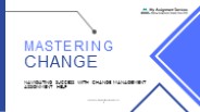 Mastering Change: Navigating Success with Change Management Assignment Help