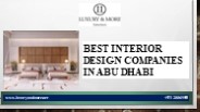 Best Interior Design Companies in Abu Dhabi