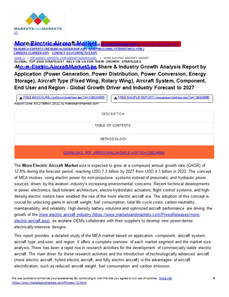 PPT – Global Trends and Growth Insights in More Electric Aircraft ...