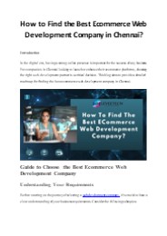 How to Choose the Best Ecommerce Web Development Company?