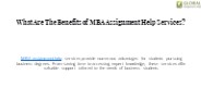 What Are The Benefits of MBA Assignment Help Services?