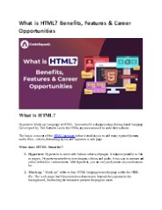 What is HTML? Benefits, Features & Career Opportunities