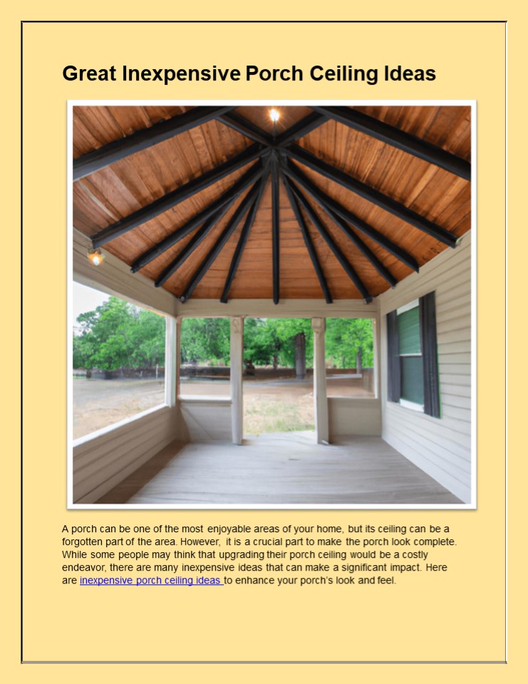 Great Inexpensive Porch Ceiling Ideas A porch
