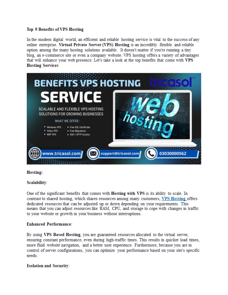 Top 9 Benefits of VPS Hosting