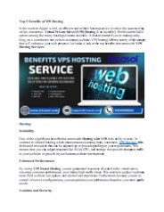 Top 9 Benefits of VPS Hosting