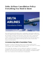 Delta Airlines Cancellation Policy: Everything You Need to Know
