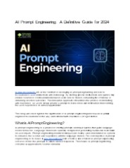 AI Prompt Engineering: A Definitive Guide for 2024