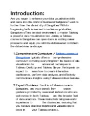 Tableau Course in Bangalore