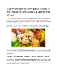 Navigating Triumphs in the Evolving Supplements Market