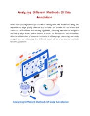 Analyzing Different Methods Of Data Annotation