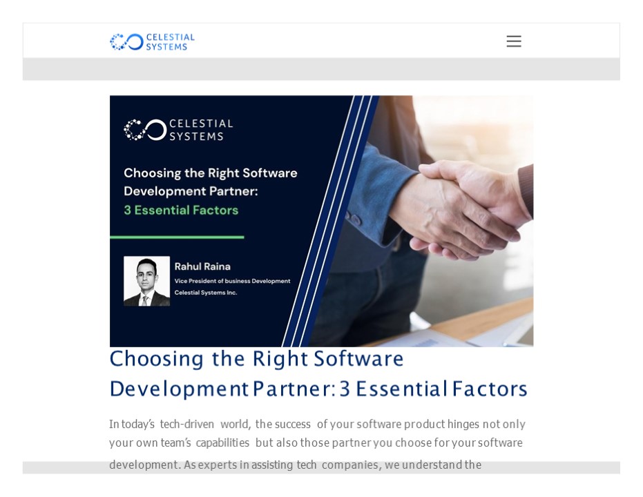 Case Study - Choosing the Right Software Development Partner