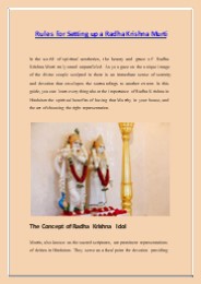 Rules for Setting up a Radha Krishna Murti