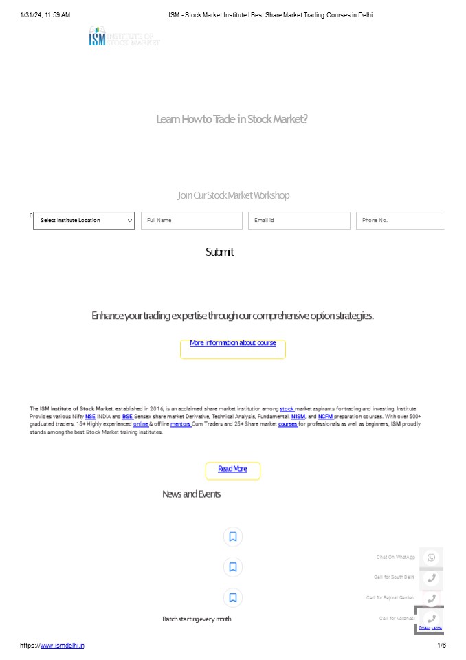 Ismt Institute Of Stock Market Training